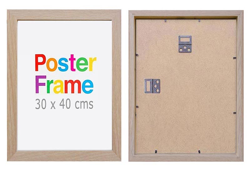 30x40 cm Natural Wood Ready-Made Poster Frame (approx. 12x16) with Clear  Glass - Photo Frames and Picture Frames Online Store