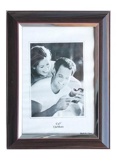 5x7-brown-with-silver-photo-frame-with-clear-glass-and-stand