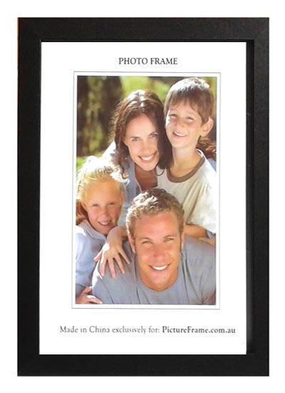 8"x10" Black Wood Photo Frame lwith clear glass and stand