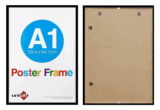 A1 Black wood poster frame with clear glass-large