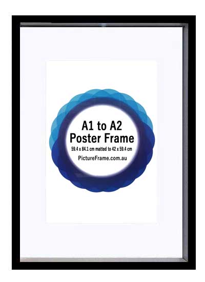 A1-black-wood-poster-frame-with-A2-opening-and-clear-glass