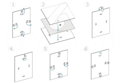 A1-frameless-clear-plastic-clip-frame-how-to-fit