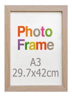 A3 Natural Wood & Glass Box Frame (suit 29.7x42 cm paper) - Photo ...