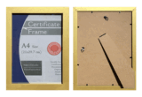 A4 Wood Gold Certificate Frame (suits 21x29.7cm paper) with Clear Glass and Stand