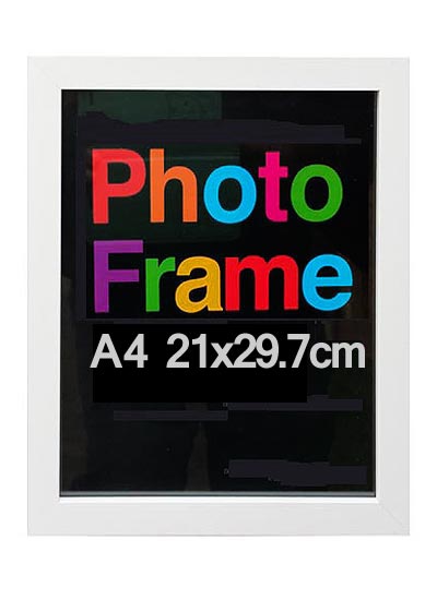 A4-white-wood-shadow-box-frame-with-clear-glass-and-stand