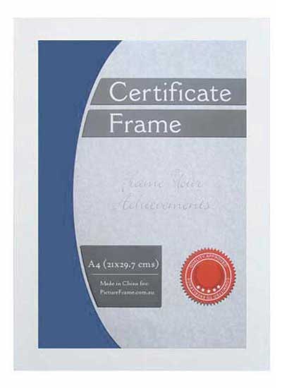 A5-White-certificate-frame-with-clear-glass-plus-stand