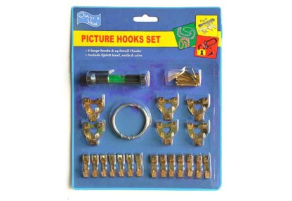 Picture Hooks and Nails Kit of 20 assorted Single and Double Nail Hooks-large