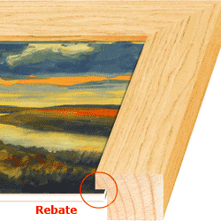 Picture frame rebate covering artwork