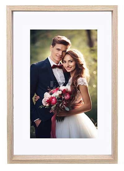 11x14-wedding-photo-in-natural-frame-matted-to8x10